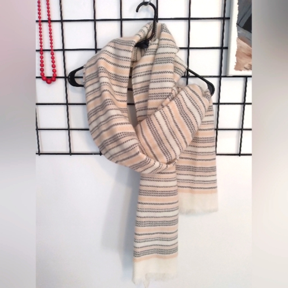 Peach and Gray Loft Scarf